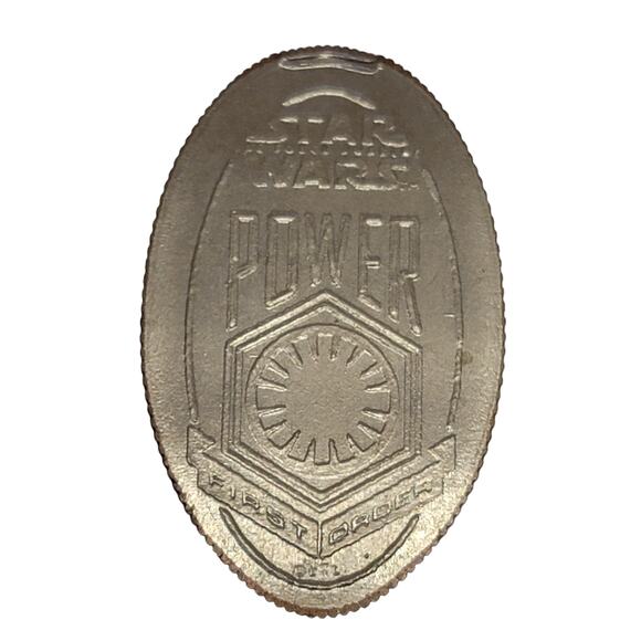 Disneyland Star Wars Pressed Coin‎ Force Awakens Power First Order Logo Retired - Picture 1 of 2